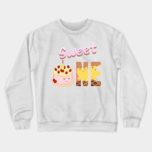 First Birthday Cake Sweet One Crewneck Sweatshirt